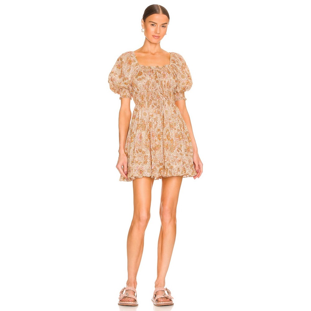 Ulla Johnson Juniper Dress Meadow Floral Sz 0 Smocked Mini Chic Boho Puff Sleeve